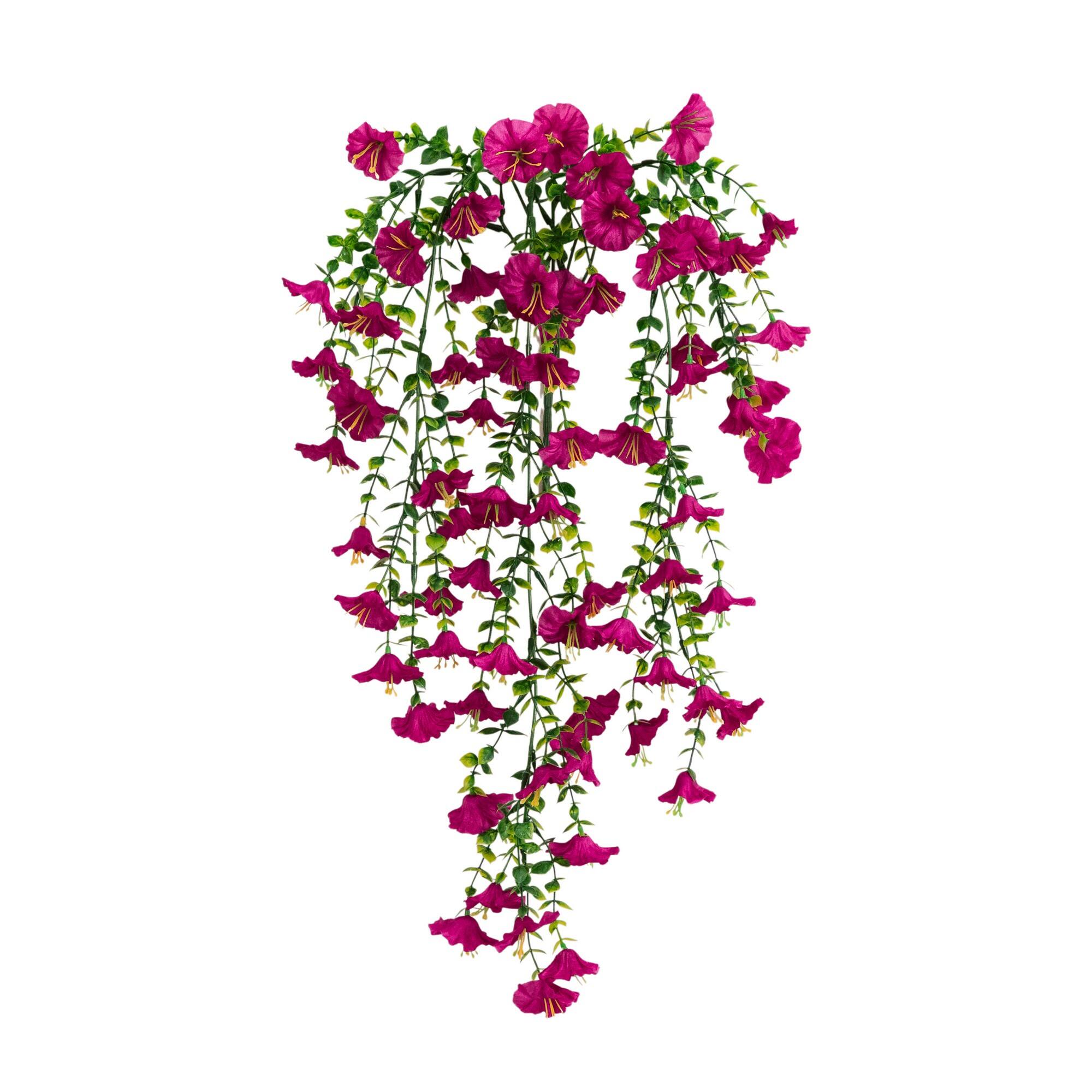 30" UV Resistant Artificial Morning Glory Hanging Plants